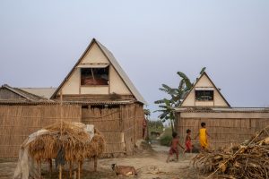 Khudi Bari, in various locations, by Marina Tabassum Architects, is a replicable solution for displaced communities affected by climatic and geographic changes, which can be easily disassembled and reassembled to adapt to the users' circumstances.