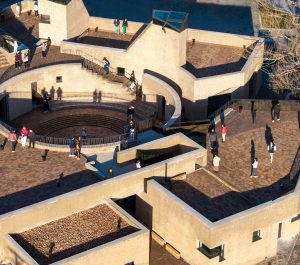 West Wusutu Village Community Centre, Hohhot, Inner Mongolia, by Zhang Pengju, provides social and cultural spaces for residents and artists, while addressing the religious needs of the local Hui Muslims. Built from reclaimed bricks, it comprises indoor and outdoor multifunctional spaces that foster community cohesion.